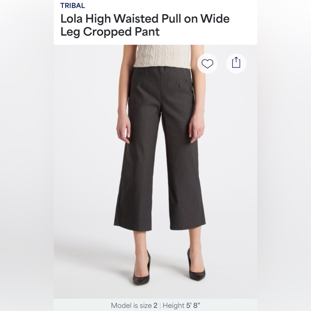 Lovely polished grey wide leg cropped (lower calf) work pants! Stitch Fix